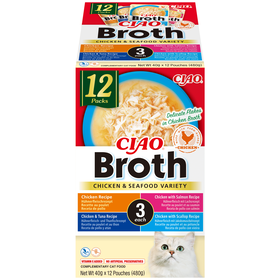 Snack para Gato Broth Frango, Vieira, Atum e Salm&atilde;o Ciao