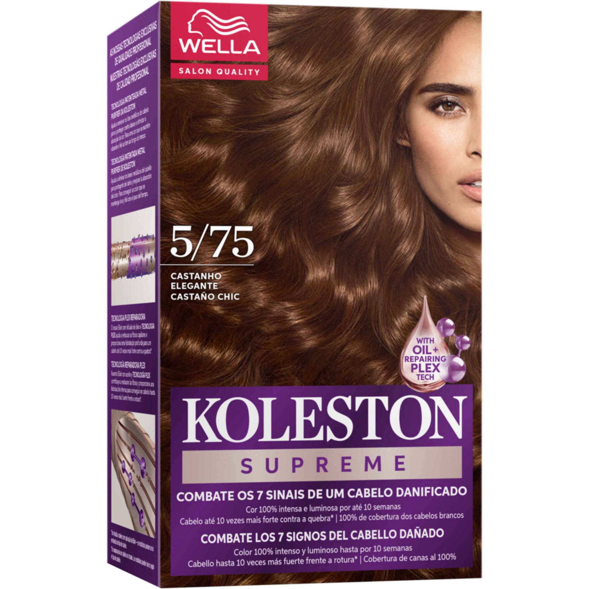 Colora&ccedil;&atilde;o Permanente Castanho Elegante 5/75 Koleston