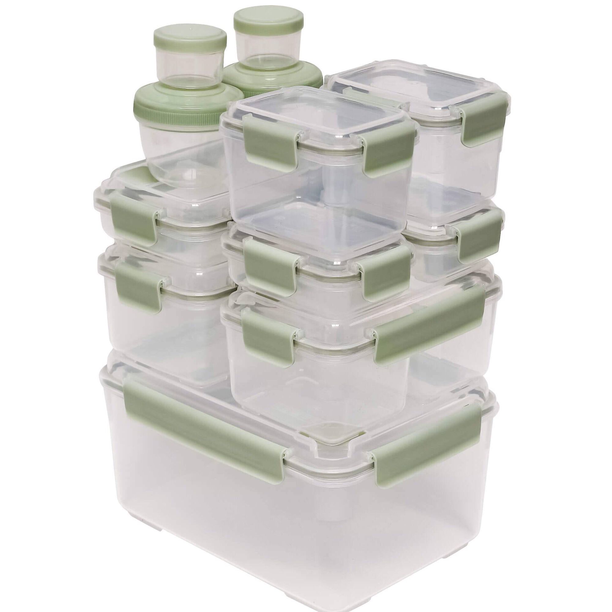 Conjunto 12 Caixas Herm&eacute;ticas com Lock Verde Kasa