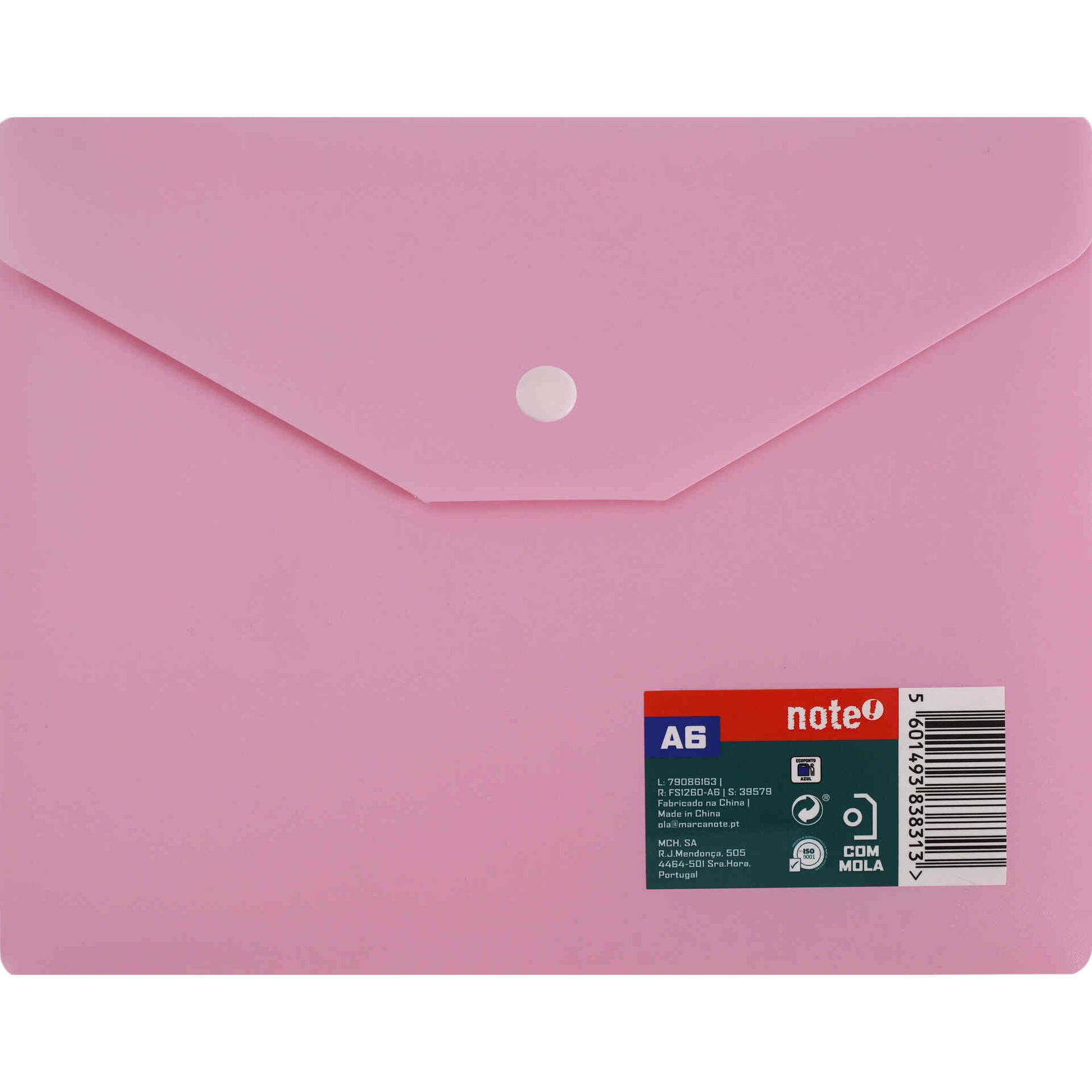 Classificador Envelope com Mola A6 (v&aacute;rias cores) Note!