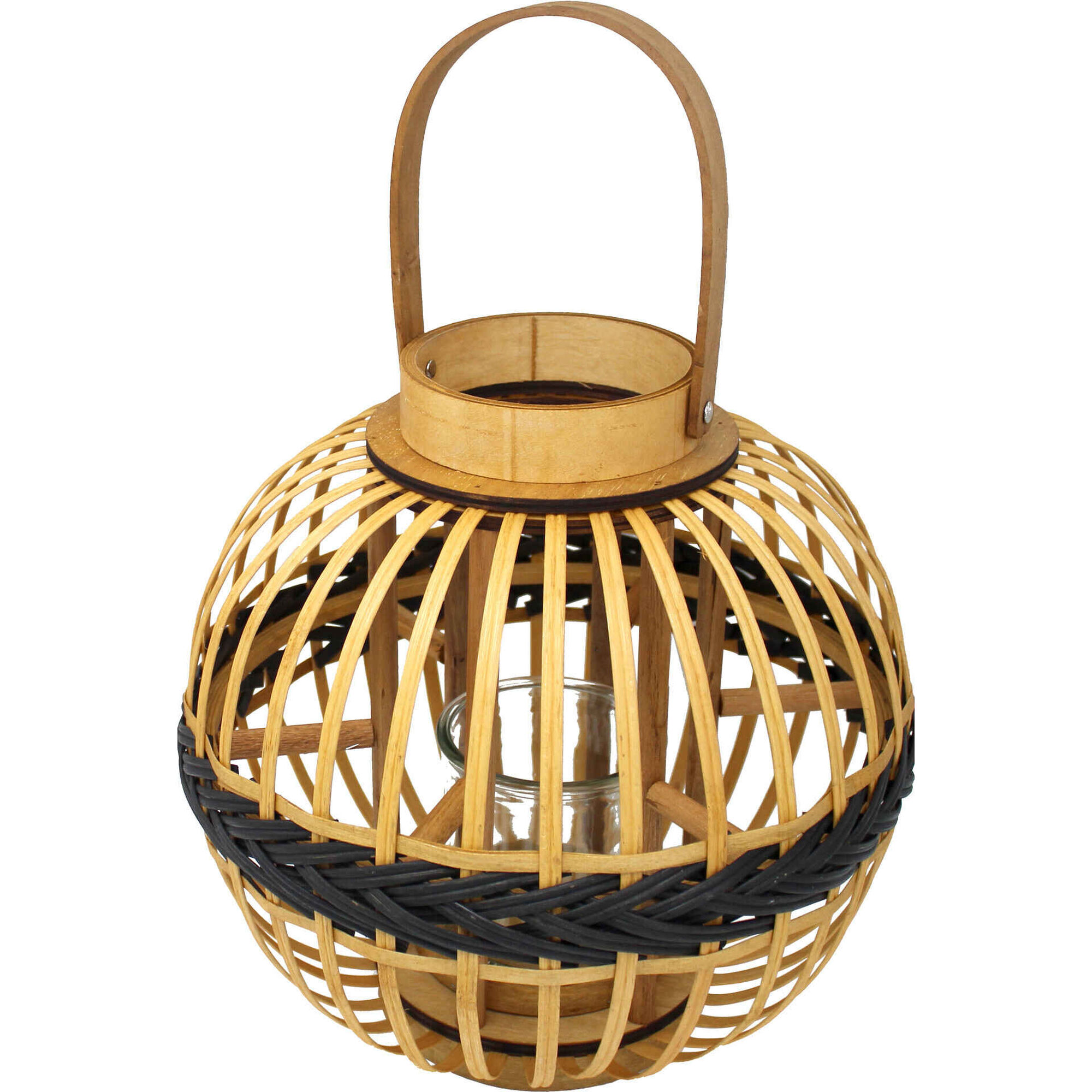 Lanterna Redonda com Risca Preta