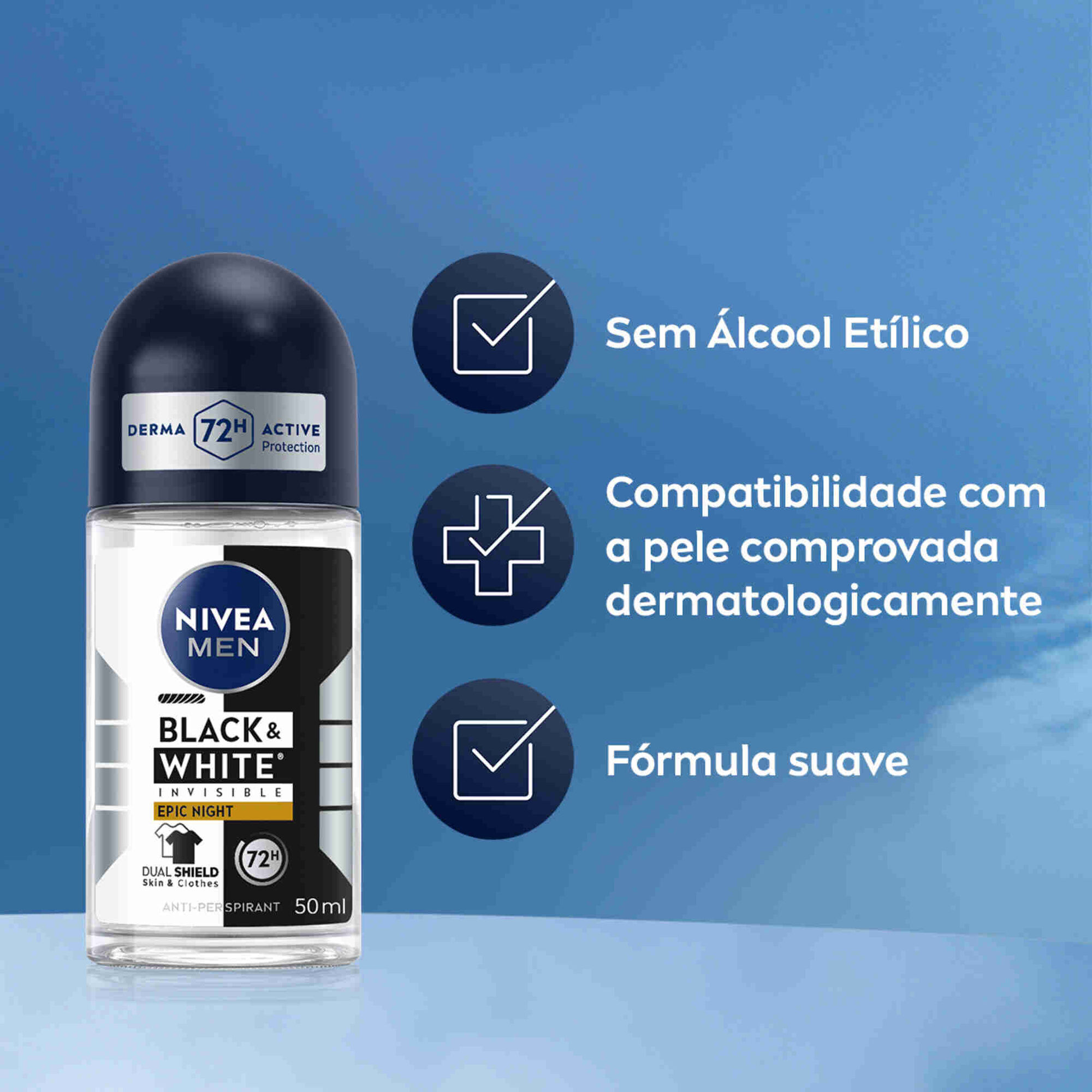 Desodorizante Roll On Black&White Epic Night Nivea Men