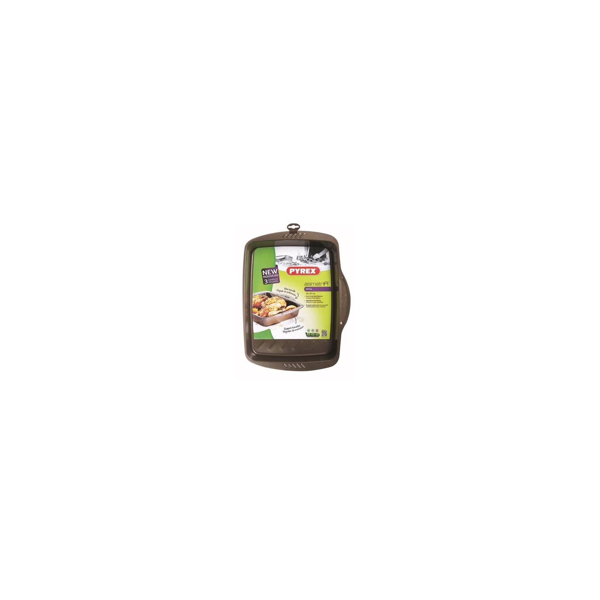 Tabuleiro Forno Retangular Metal Castanho Asimetria Pyrex