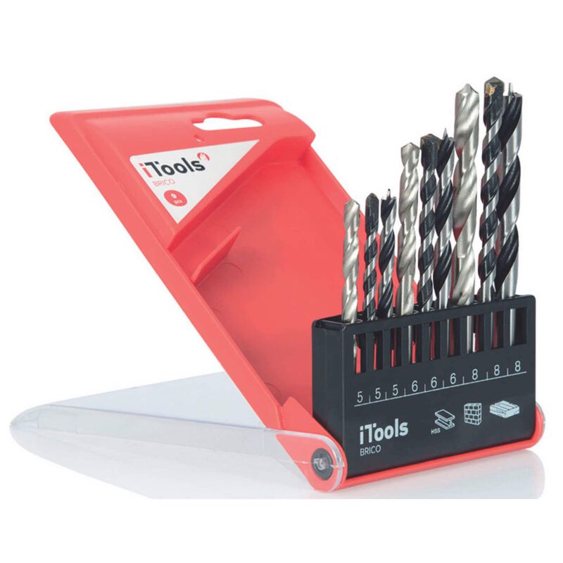 Conjunto de 9 Brocas HSS + Pedra + Madeira (5,6 e 8mm) Redxark