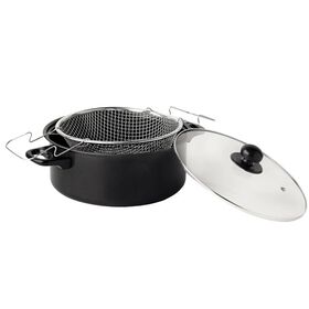 Fritadeira com Cesto Antiaderente Aço Carbono 26cm Essencial