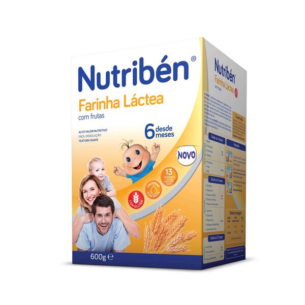 Papa Infantil Farinha Láctea com Frutas +6M Nutribén