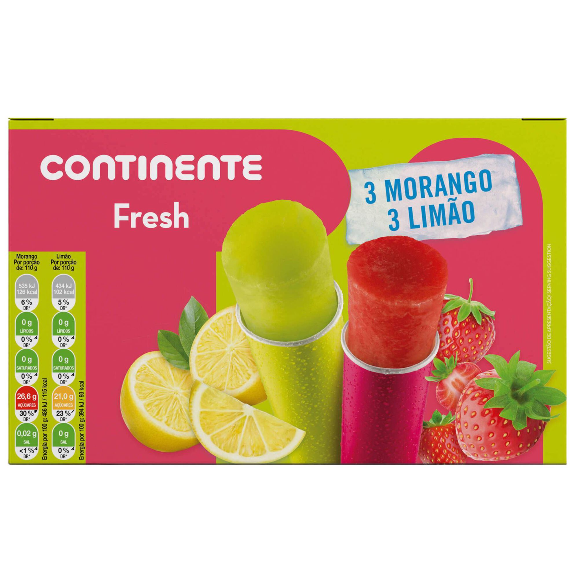Gelado Fresh Limão e Morango