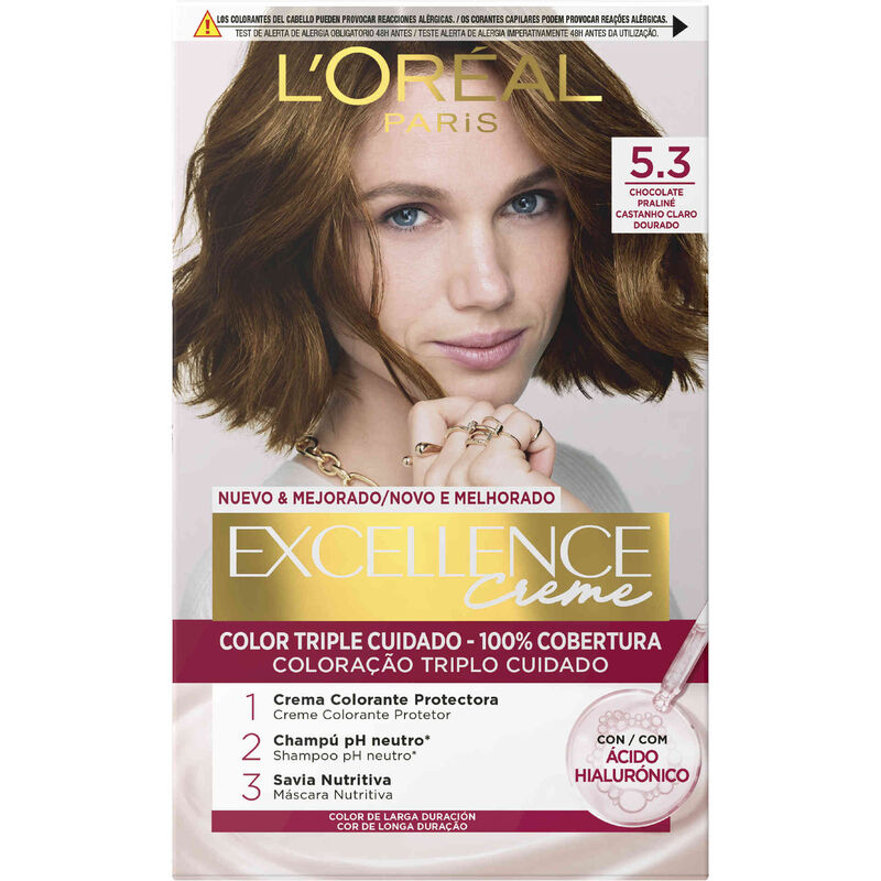 Coloração Permanente Creme Castanho Claro Dourado 5.3 L'Oréal Paris Excellence