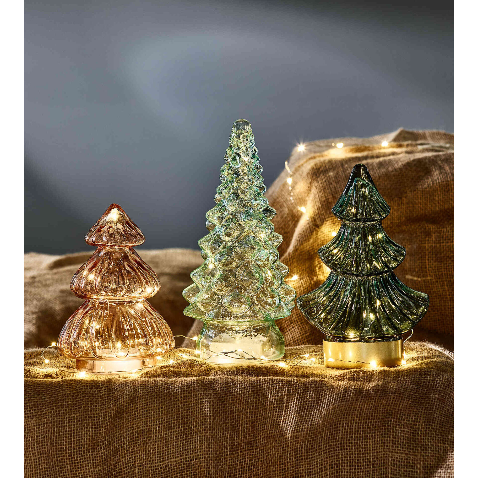 Árvore de Vidro Verde com Luz