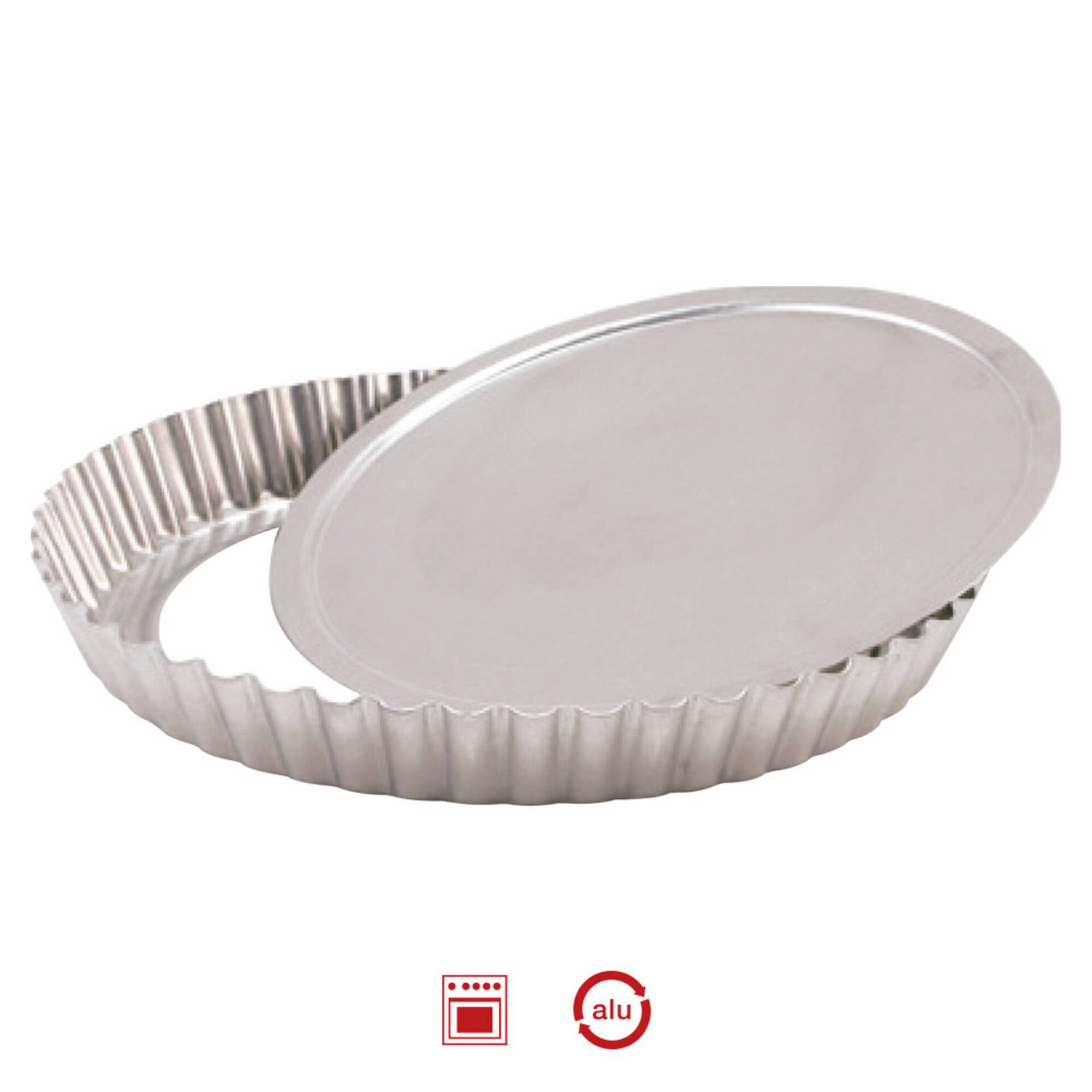 Forma Tarte Fundo Móvel Alumínio 28cm Cinza Basic
