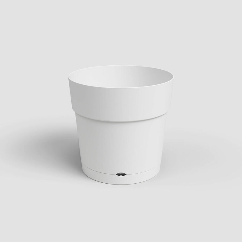 Vaso Redondo Plástico 25cm Branco Artevasi
