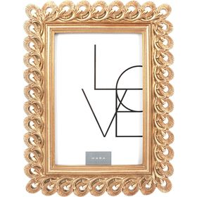 Moldura 10x15cm Dourada com Flores Kasa