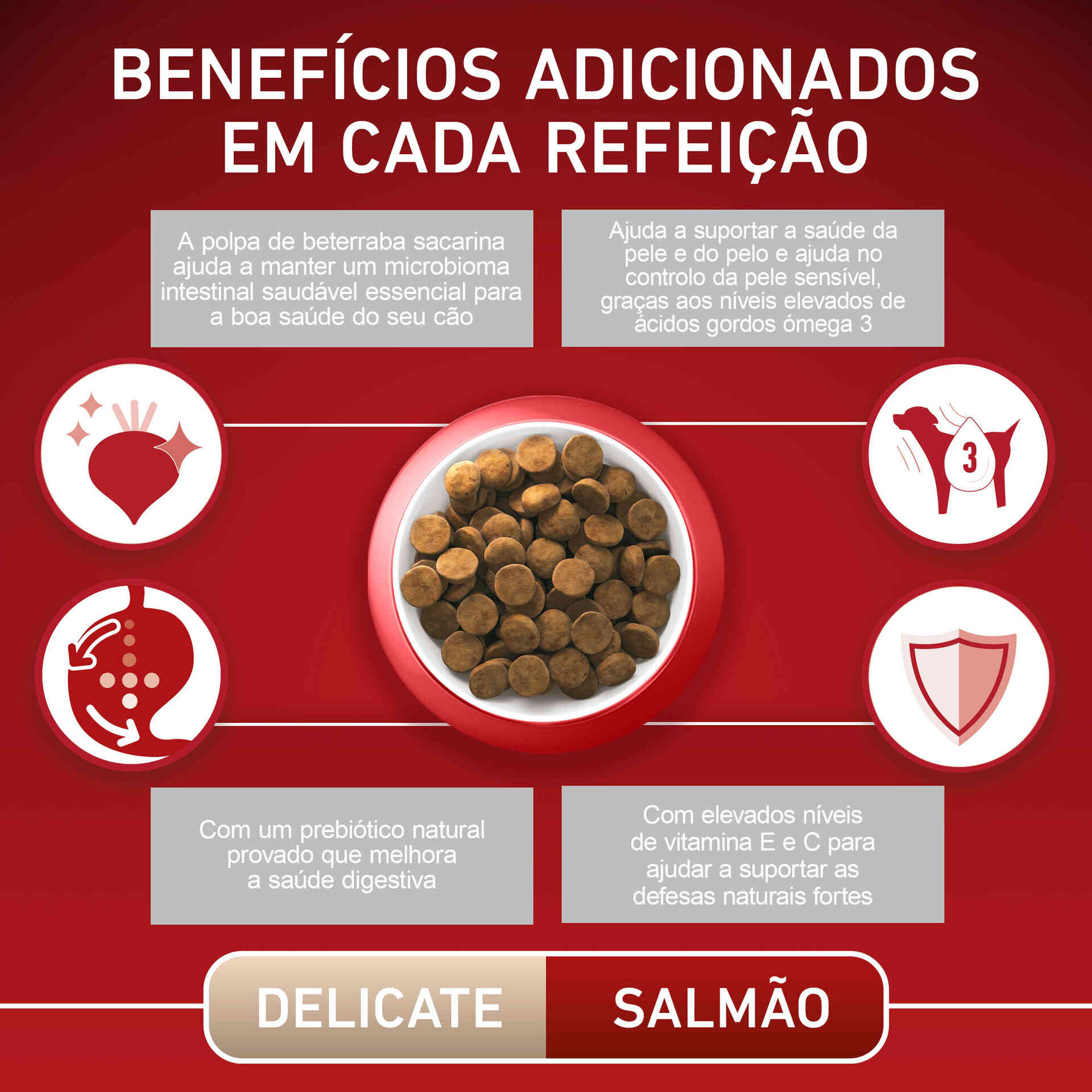 Ração para Cão Adulto Médio e Maxi Delicate Salmão e Arroz