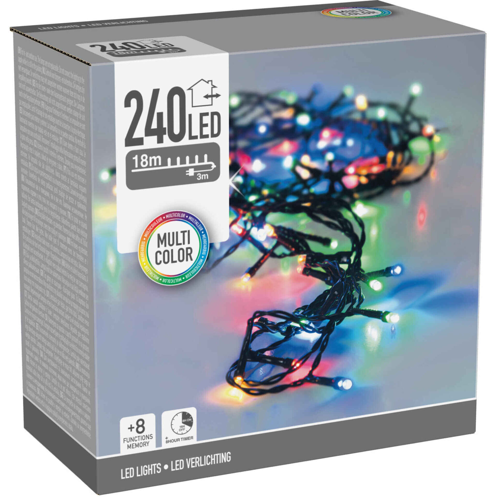 Conjunto 240 Luzes Led Coloridas 8 Fun&ccedil;&otilde;es