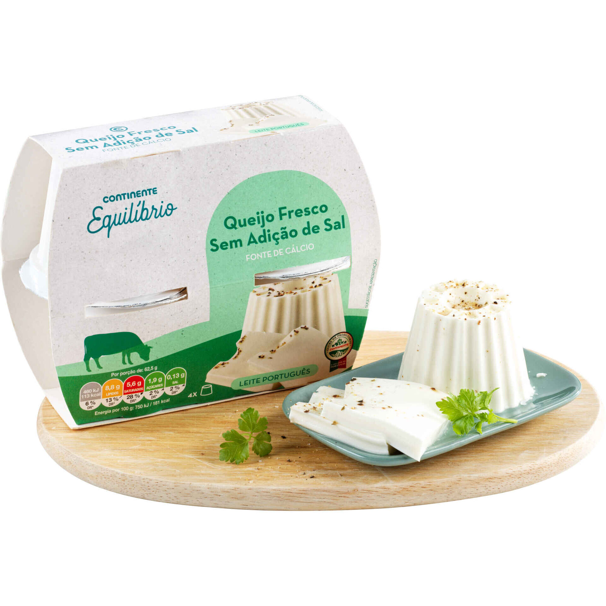 Queijo Fresco Longa Dura&ccedil;&atilde;o Baixo Teor de Sal Continente Equil&iacute;brio
