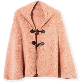 Manta Poncho Sherpa Rosa