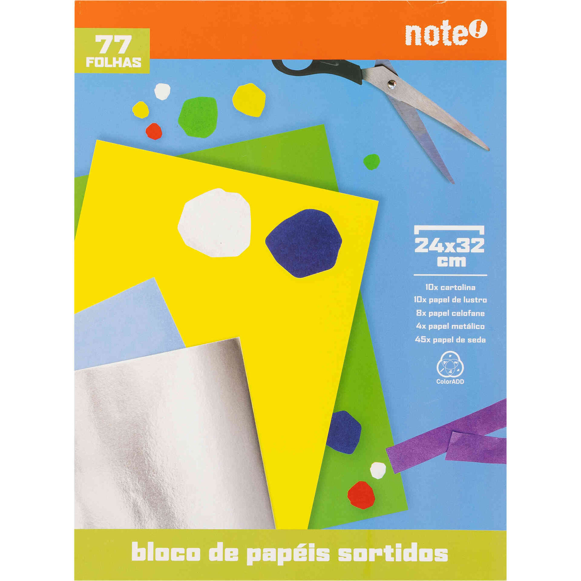 Bloco de Pap&eacute;is Sortidos 77 Folhas 32x24cm Note!