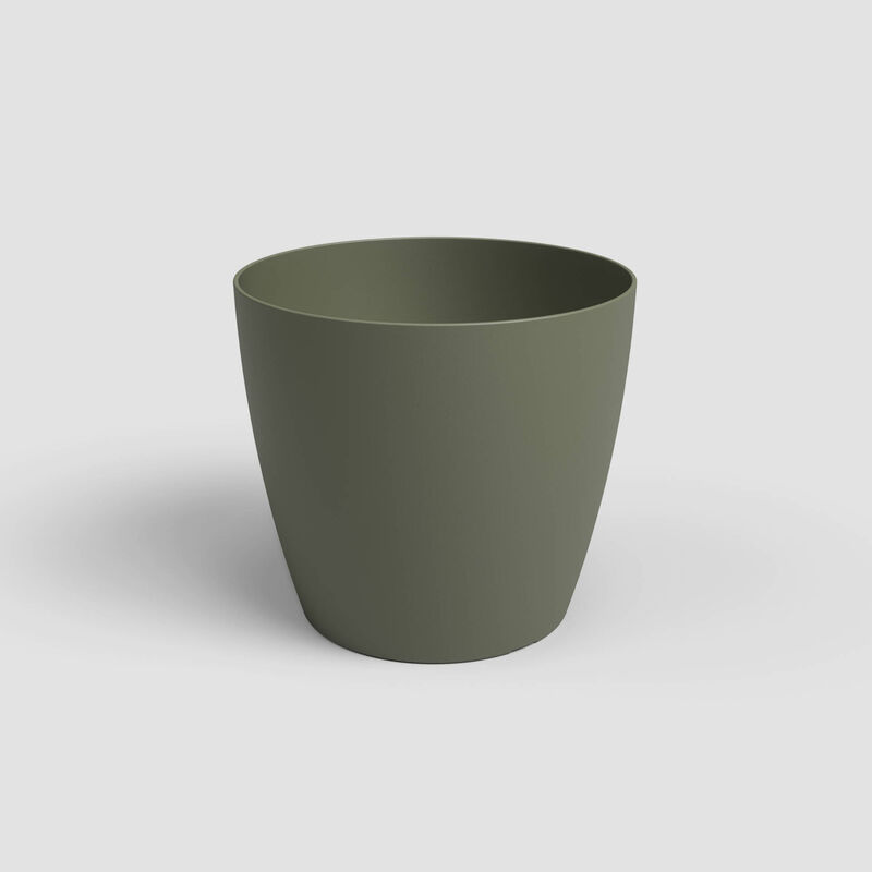 Vaso Redondo Plástico 20cm Verde Seco Artevasi