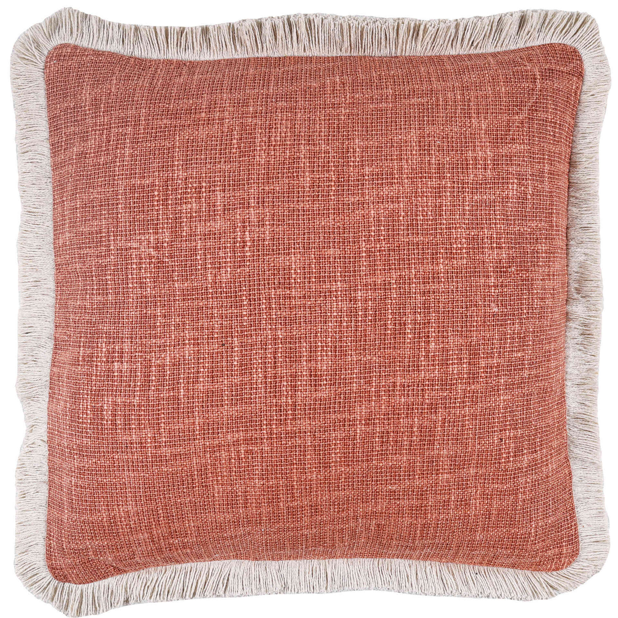 Almofada 45x45cm Terracota Franjas Almofada 45x45cm Terracota Franjas