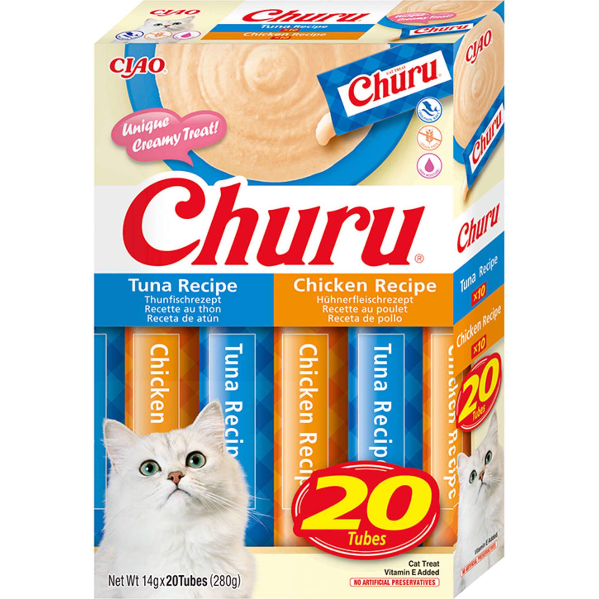 Snack para Gato L&iacute;quido  Frango e Atum Churu