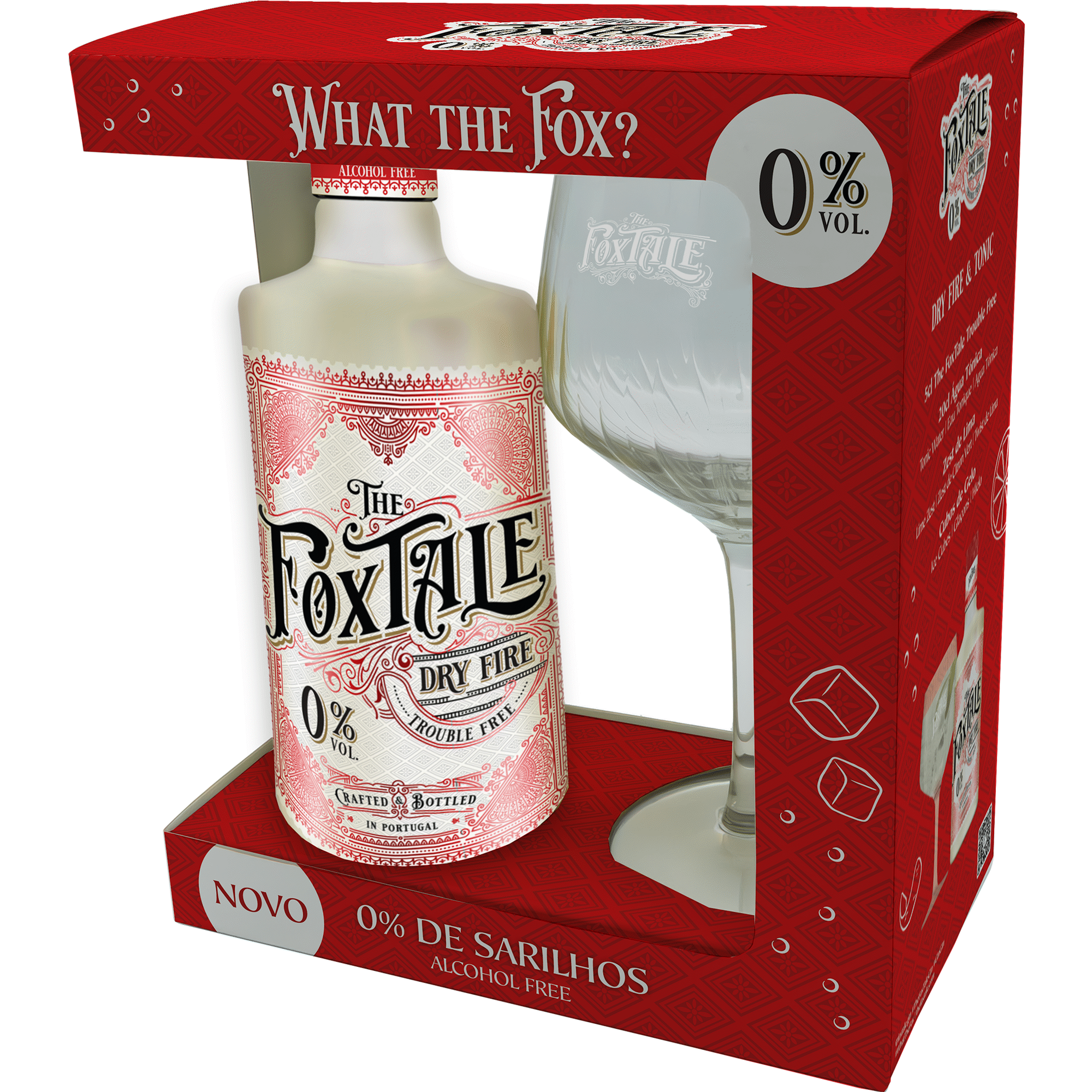 The Foxtale Dry Fire 0% Espirituosa Sem Álcool com Copo