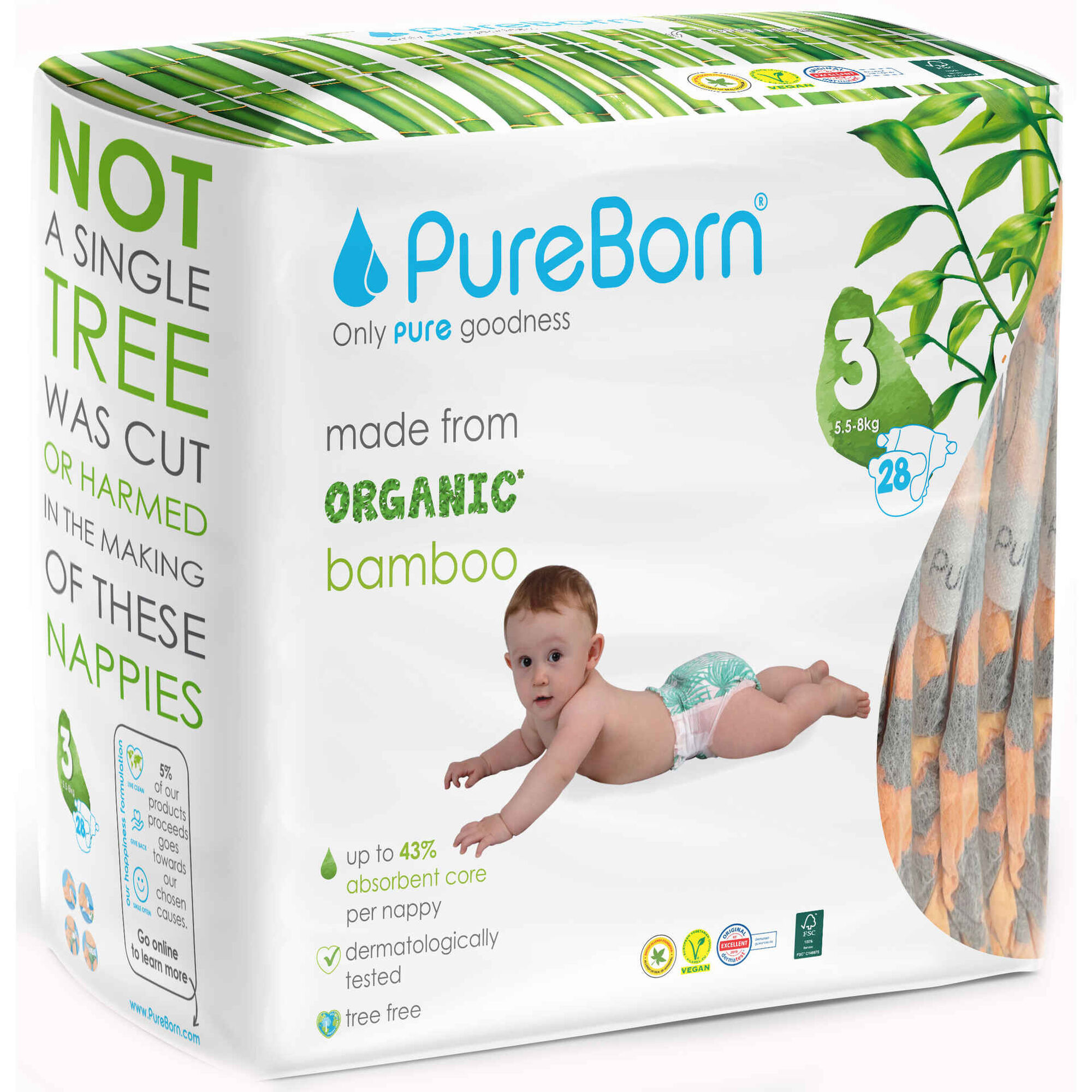 Fraldas Bamboo 5.5kg-8kg T3