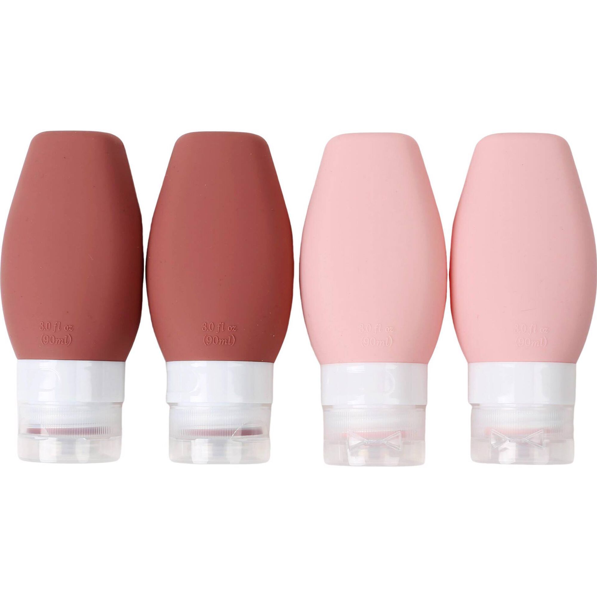 Conjunto 4 Frascos Viagem Silicone Rosa