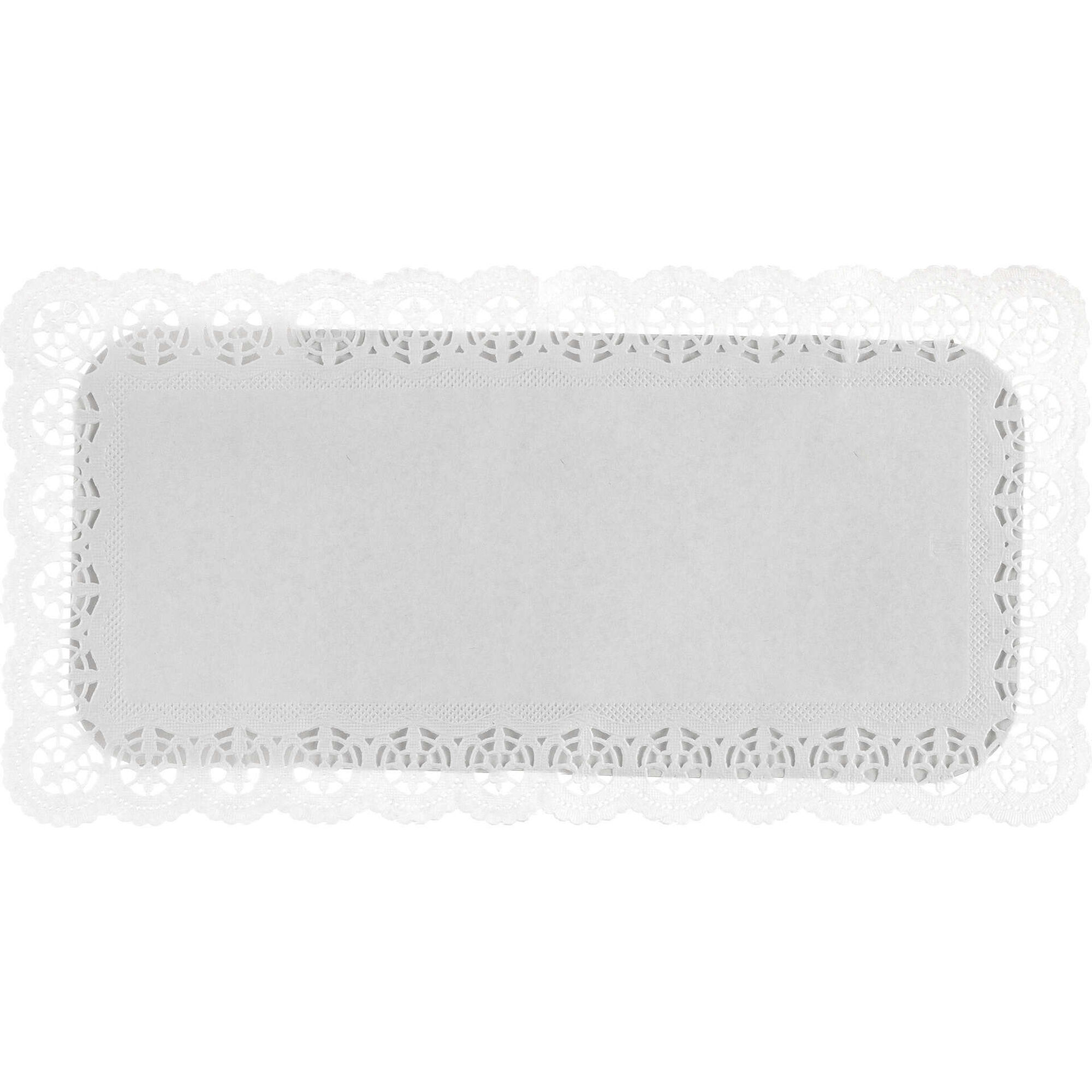 Travessas Bolos 17x35cm com Naperon Brancas Travessas Bolos 17x35cm com Naperon Brancas