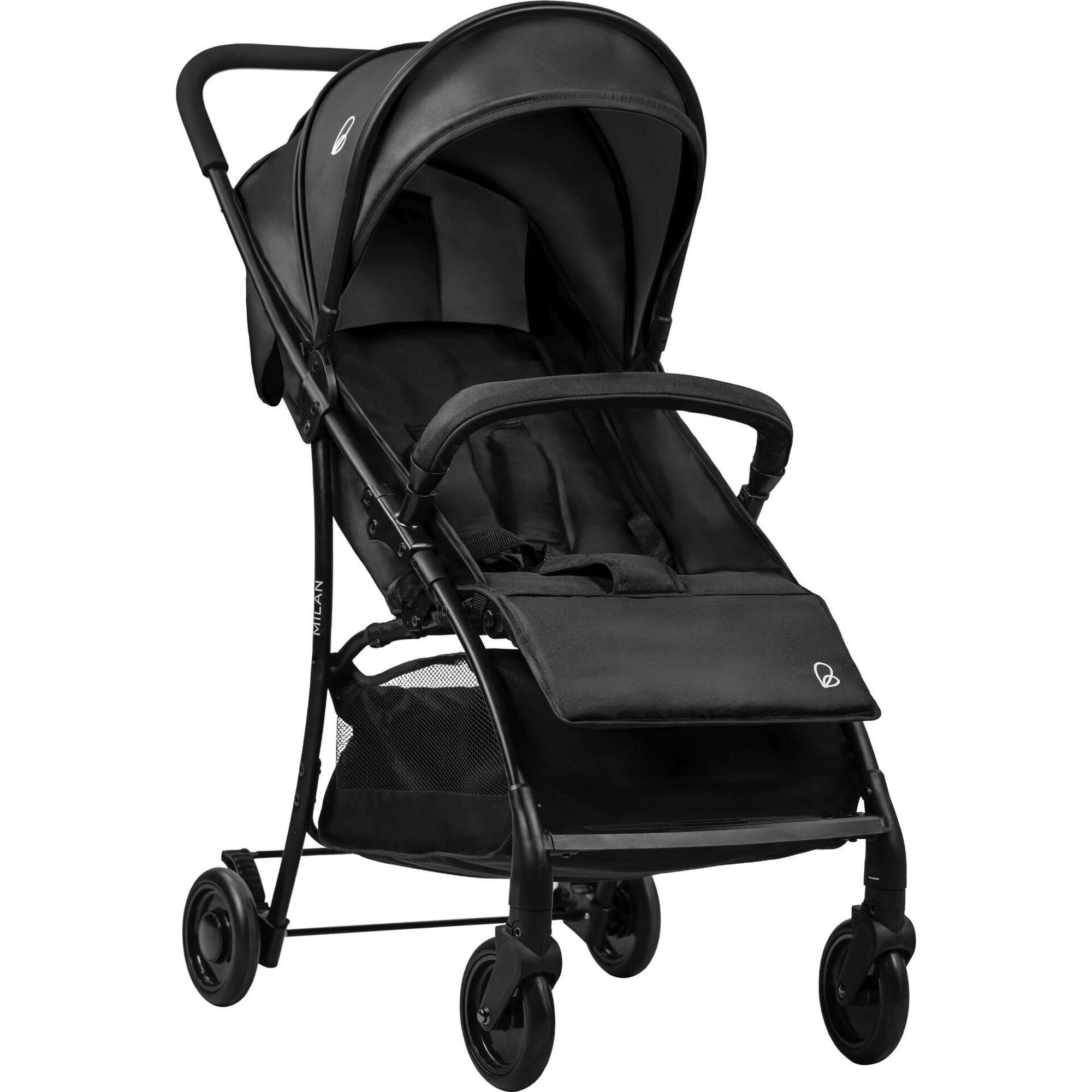 Carrinho de Passeio Preto Milão Carrinho de Passeio Preto Milão