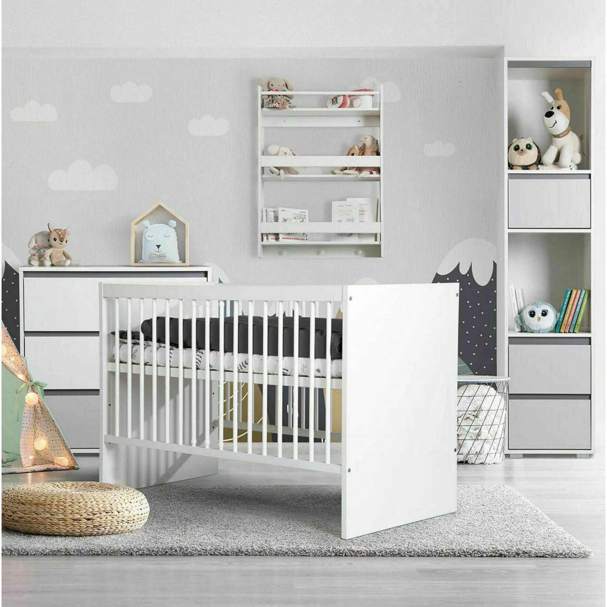 Cama de Grades Madeira Branca Dalia