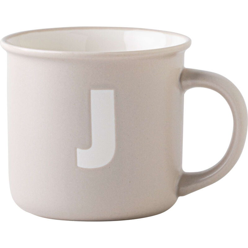 Caneca 360ml Letra J Bege Kasa