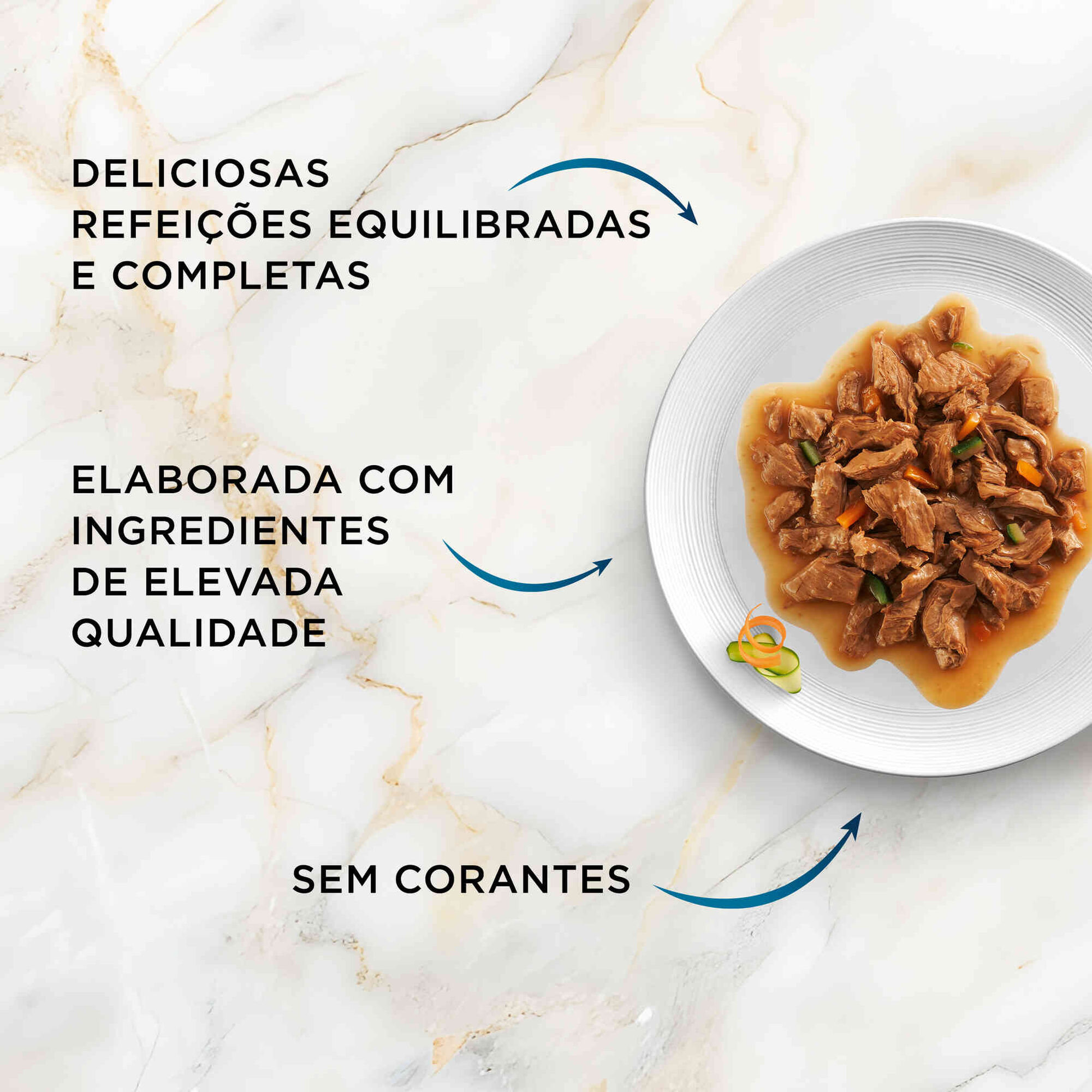 Comida H&uacute;mida para Gato Adulto Finos Peda&ccedil;os em Molho Saquetas Purina Gourmet Perle