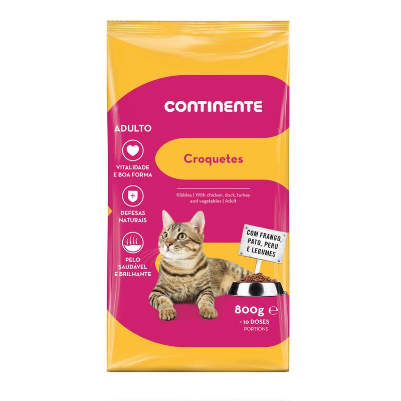 Ração para Gato Adulto Croquetes Frango, Pato, Peru e Legumes Continente