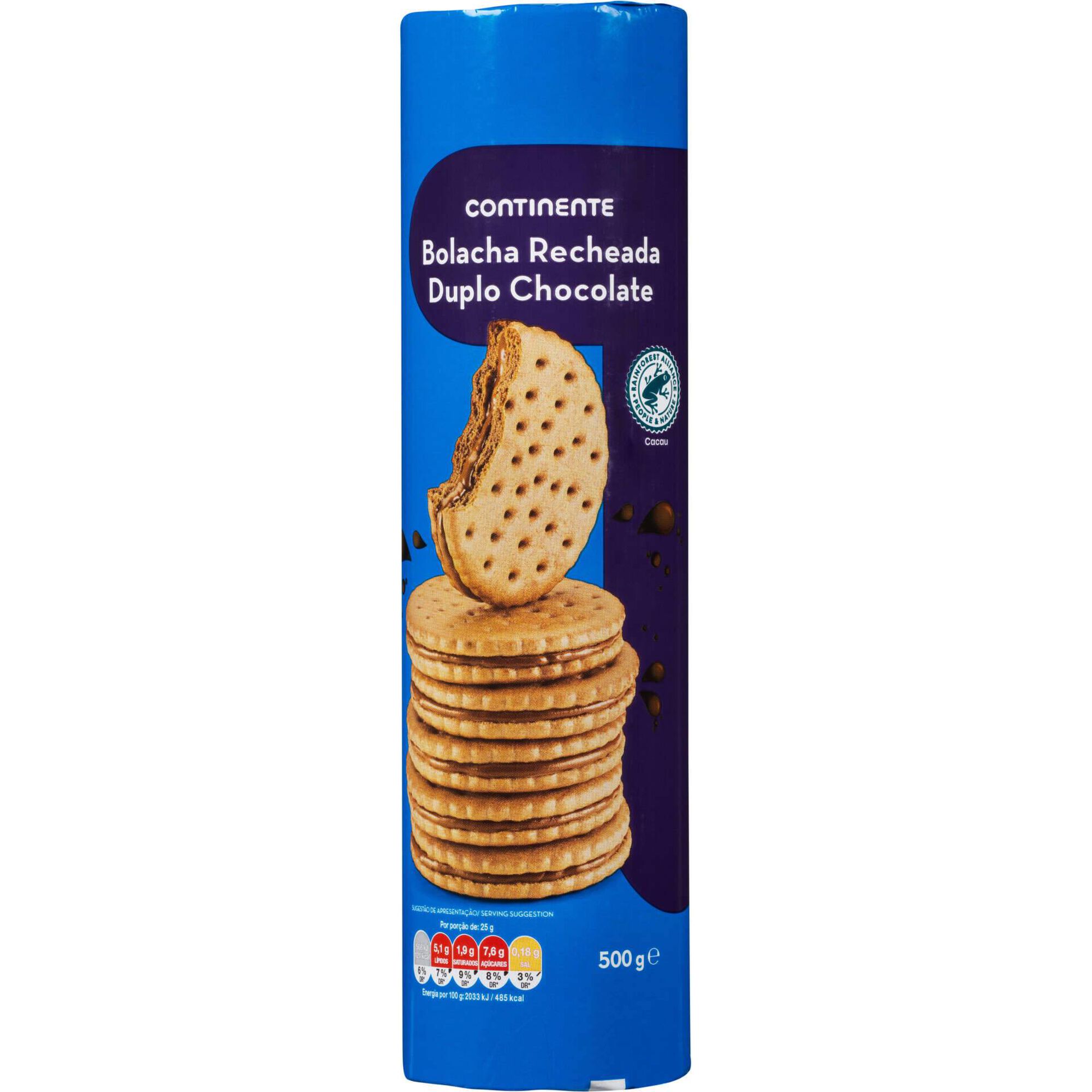 Bolachas com Recheio de Chocolate Continente