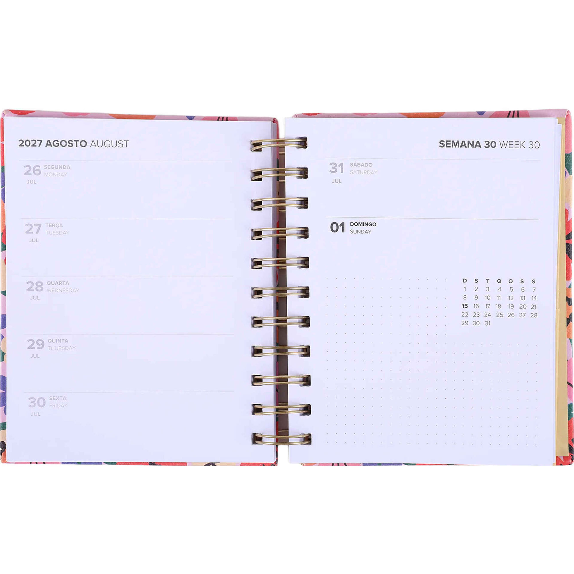 Agenda Semanal 2027 A6 Flowers (v&aacute;rias cores) Note!