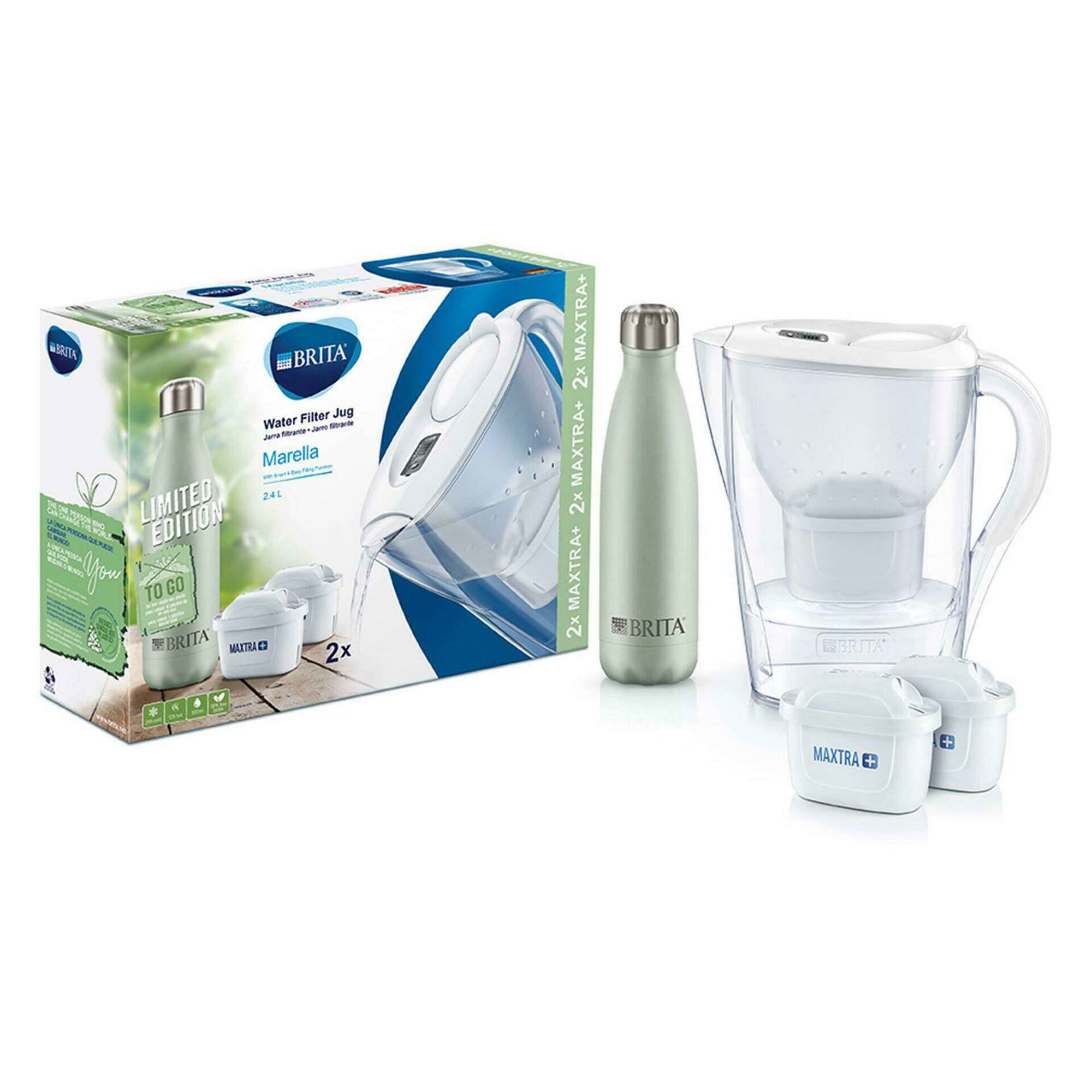 Conjunto Jarro de Filtrar Marella 2,4L Branco e 2 Filtros Maxtra+ Conjunto Jarro de Filtrar Marella 2,4L Branco e 2 Filtros Maxtra+