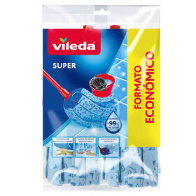 Recargas Esfregona Tiras Azuis Super