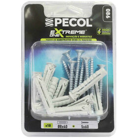 Bucha Nylon M8 + Parafusos Aglomerados