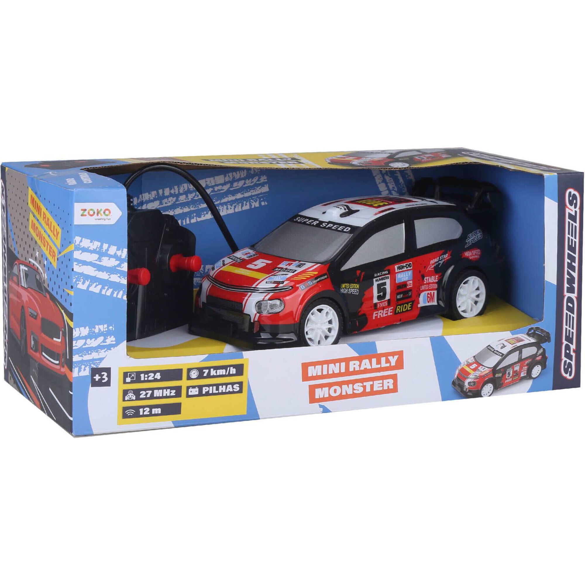 Zoko Speed Wheels - Carro Telecomandado Mini Rally Monster 1:24 27mhz
