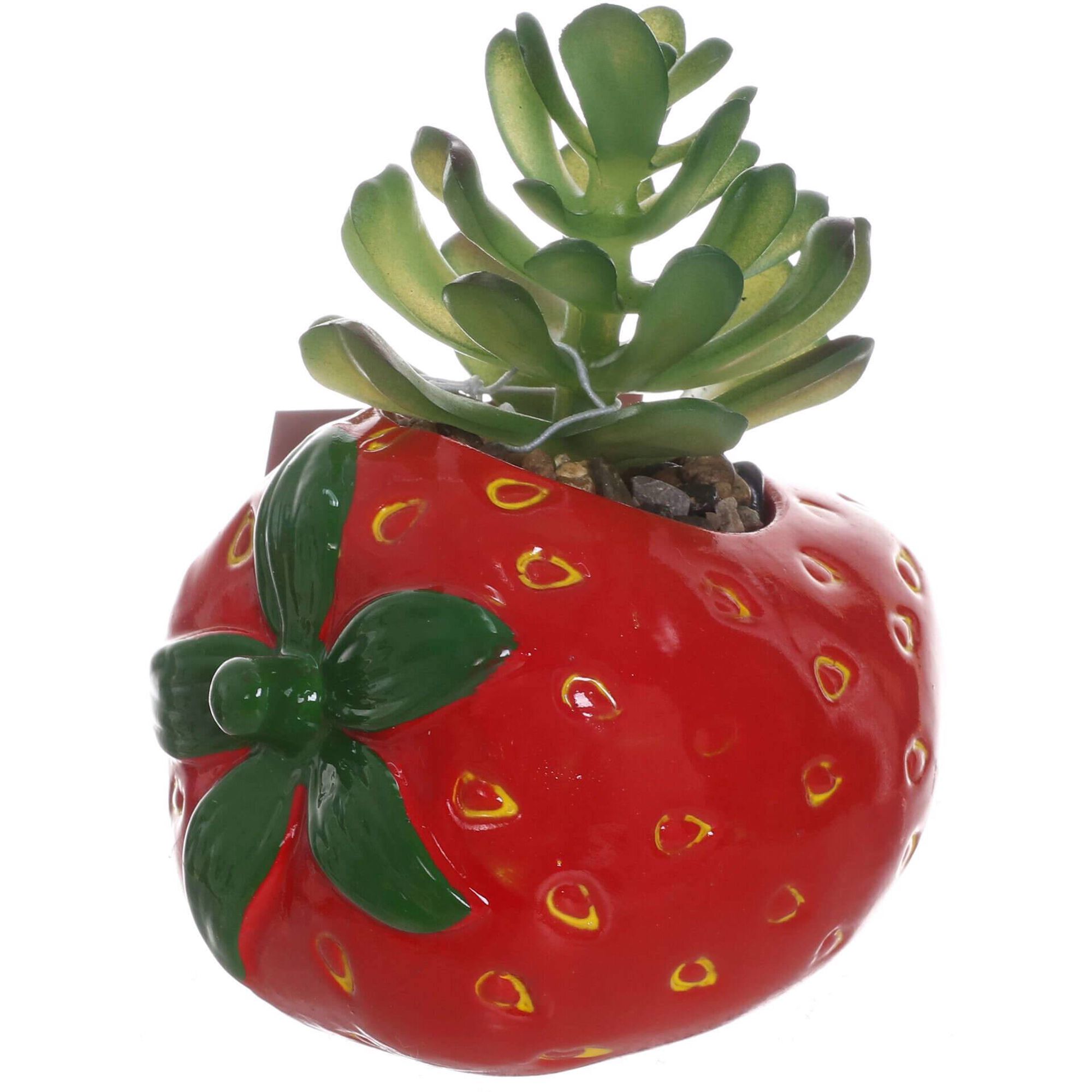 Planta Artificial Suculenta Vaso Morango Kasa