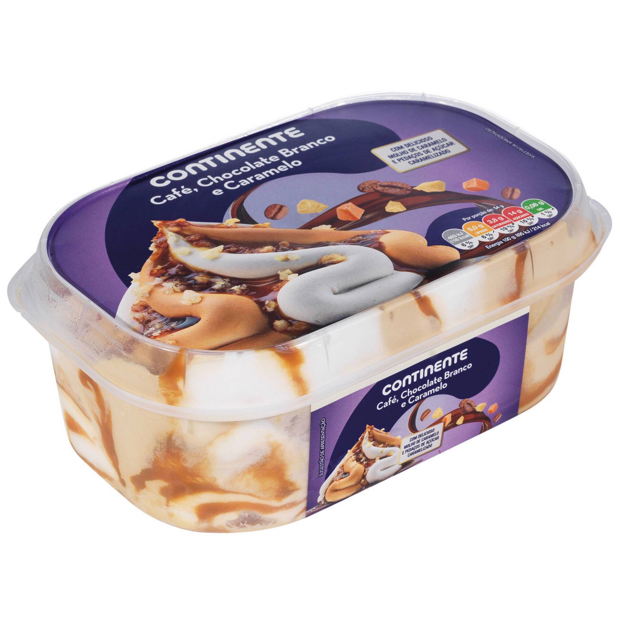 Gelado Café, Chocolate Branco e Caramelo