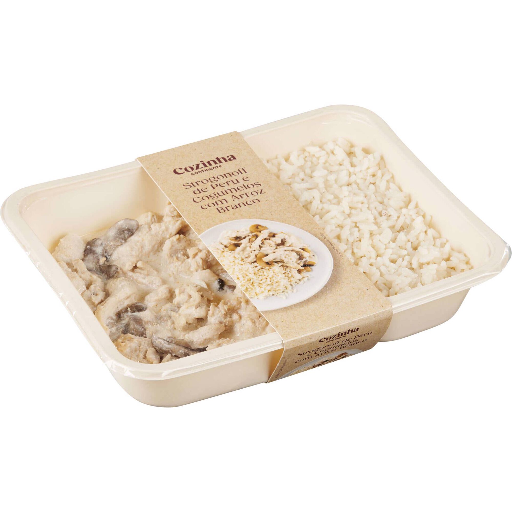 Strogonoff de Peru com Cogumelos e Arroz Strogonoff de Peru com Cogumelos e Arroz