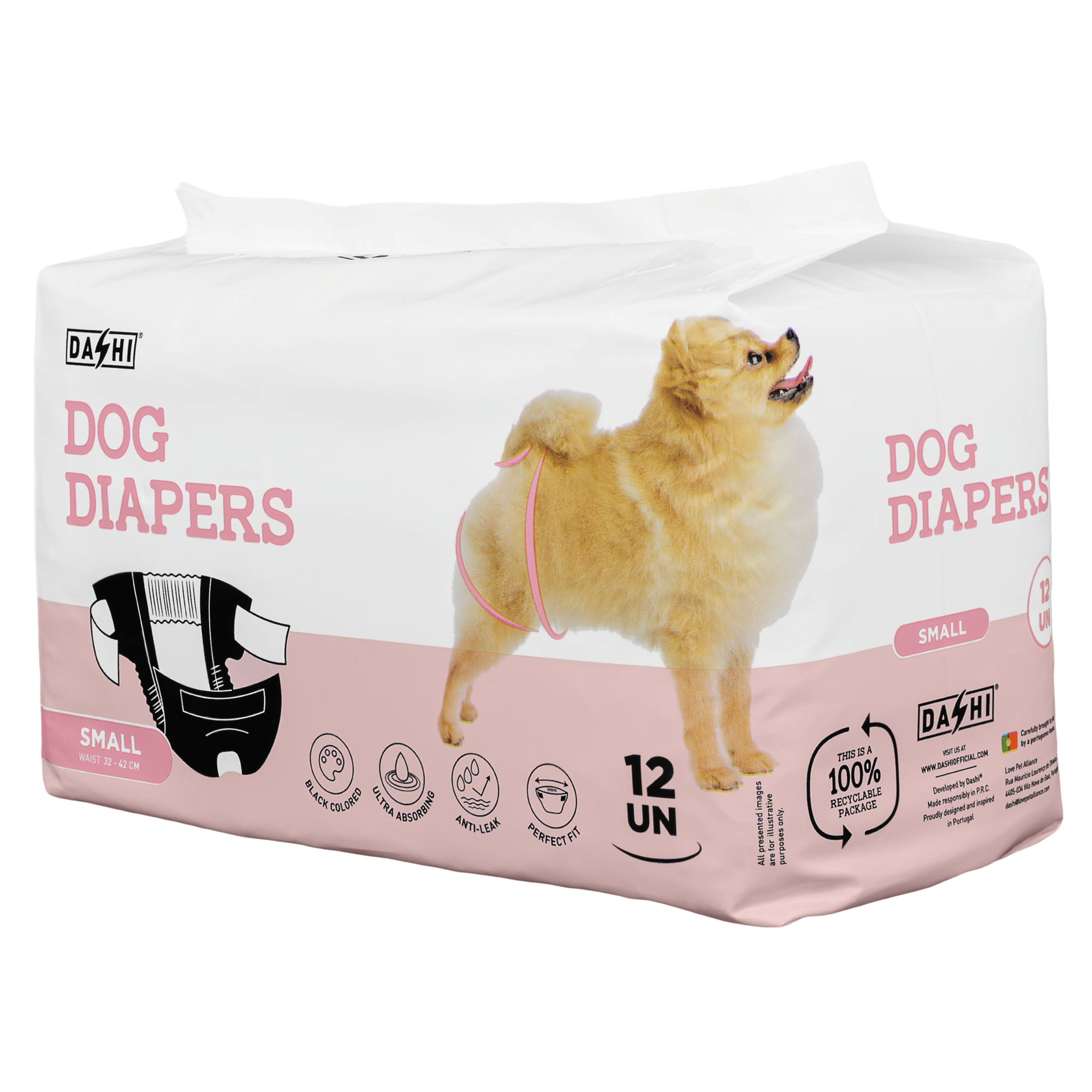 Fraldas Descart&aacute;veis para C&atilde;o S (32-42cm) Dashi