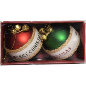 Conjunto 2 Bolas Merry Christmas Kasa