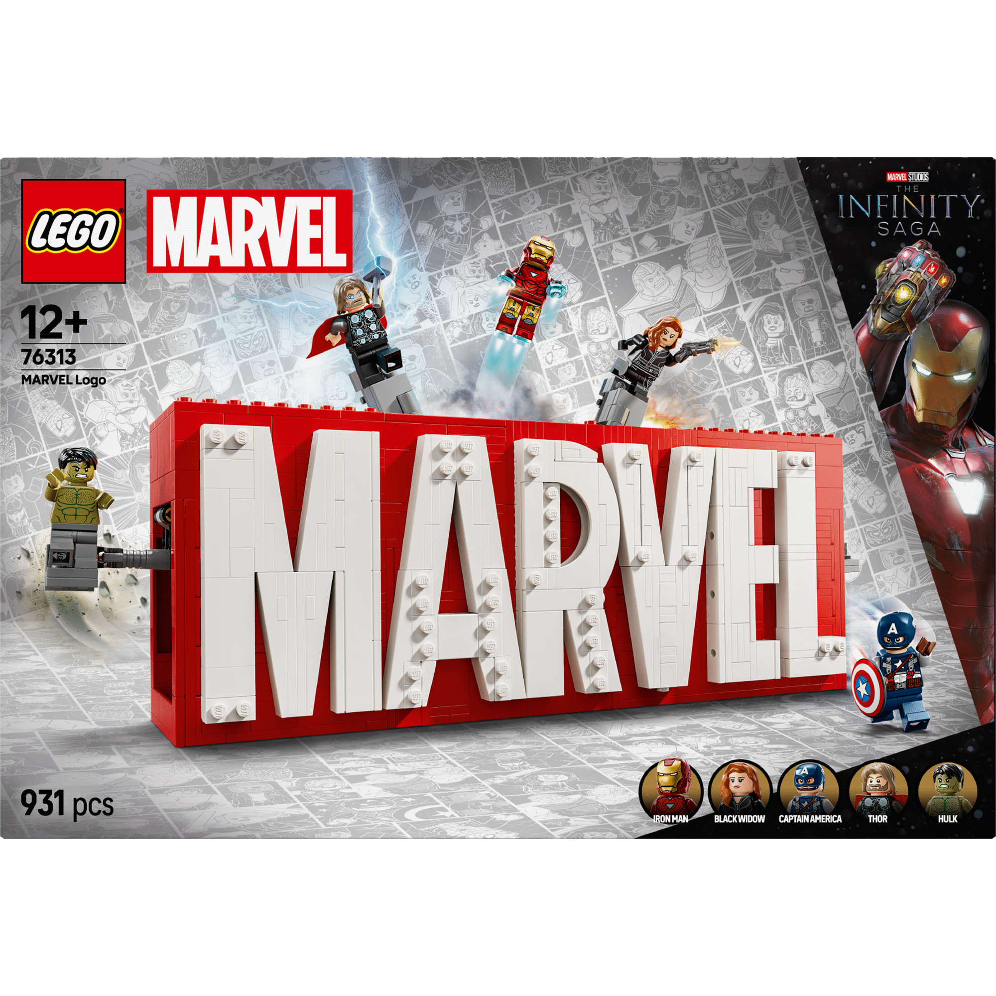 Log&oacute;tipo MARVEL e Minifiguras - 76313