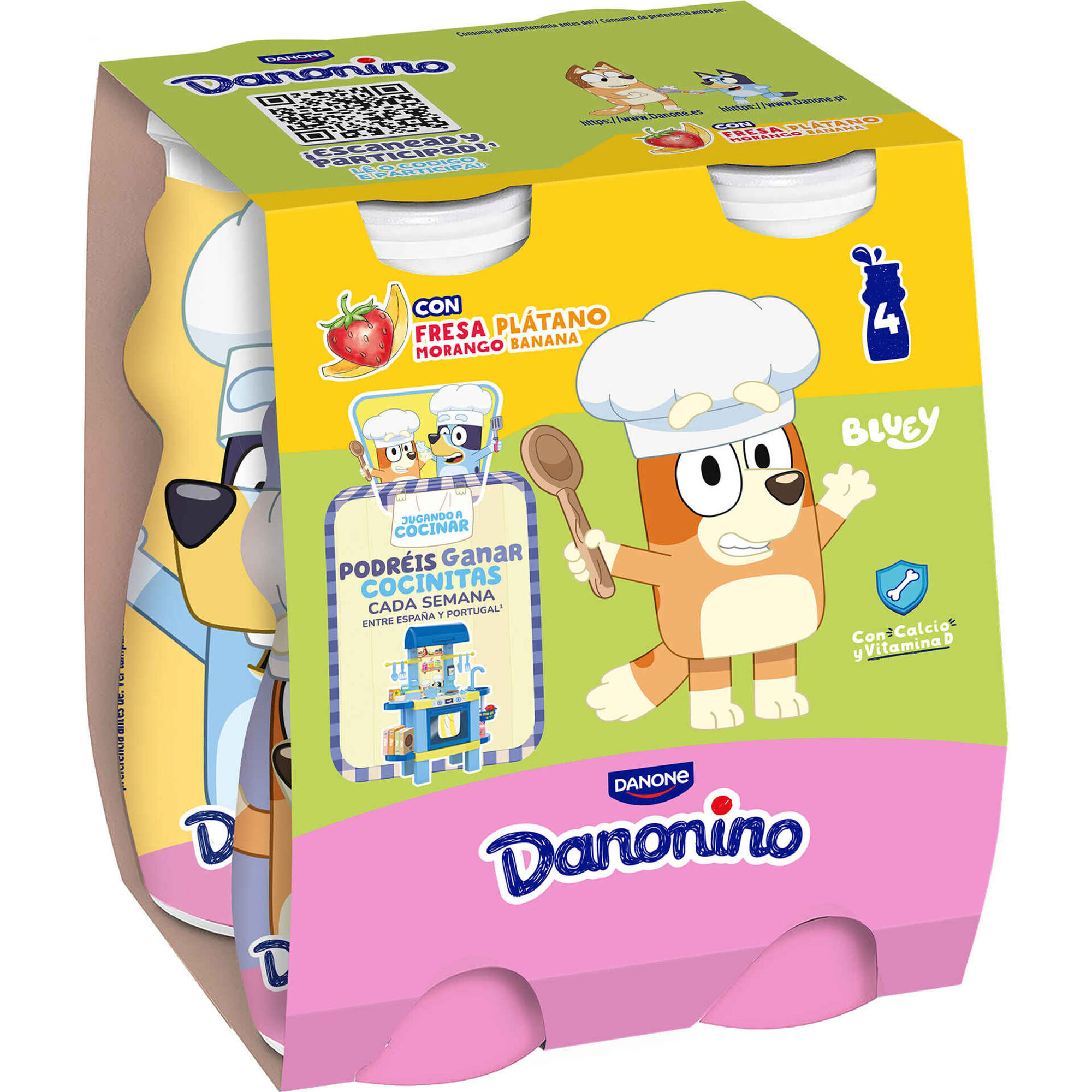 Iogurte L&iacute;quido Morango e Banana Infantil