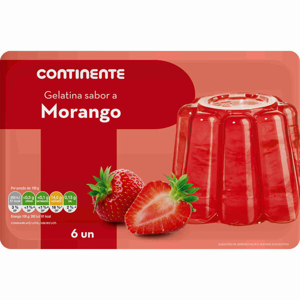 Gelatina Pronta Morango Continente