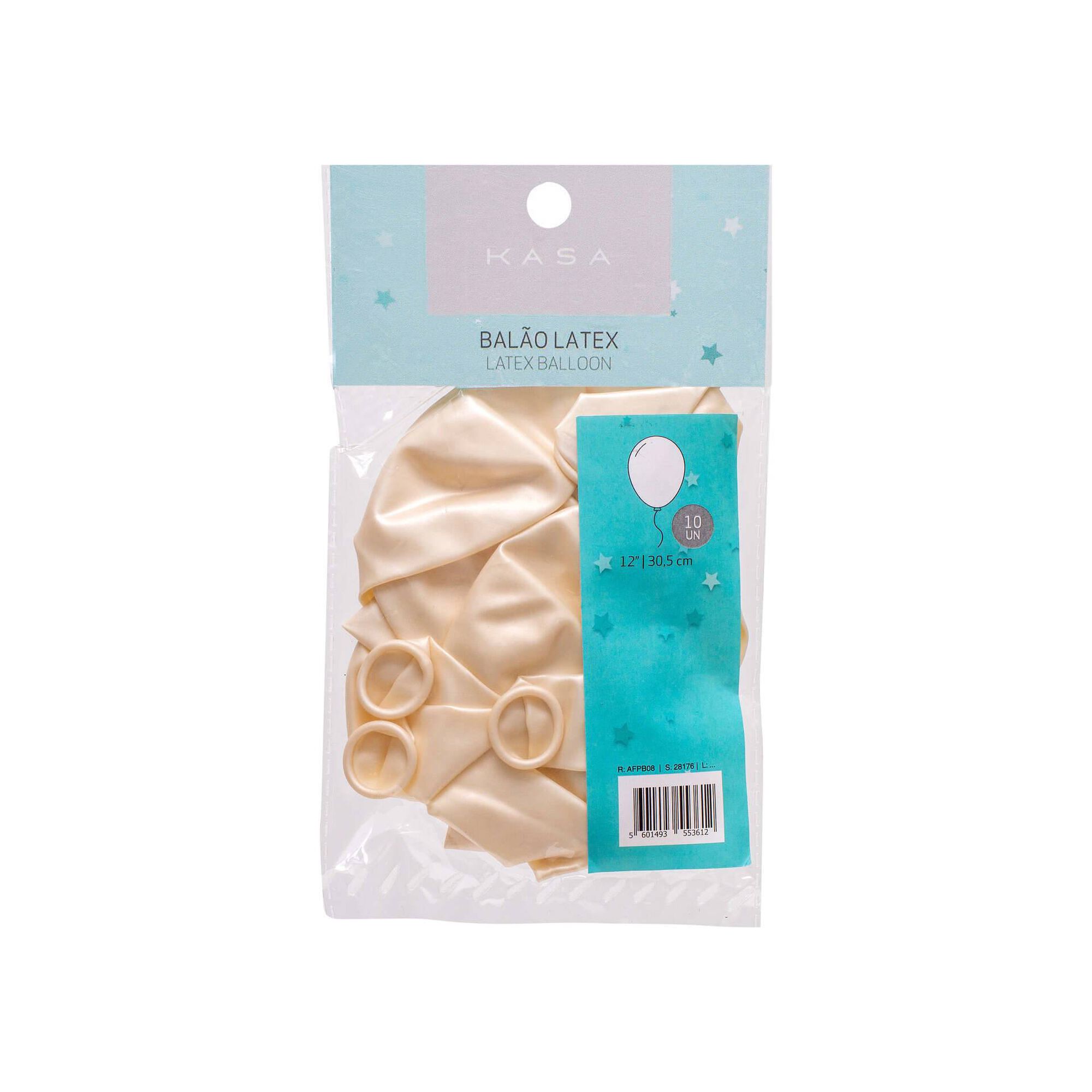 Balões Látex Metalizados 25,5cm Brancos