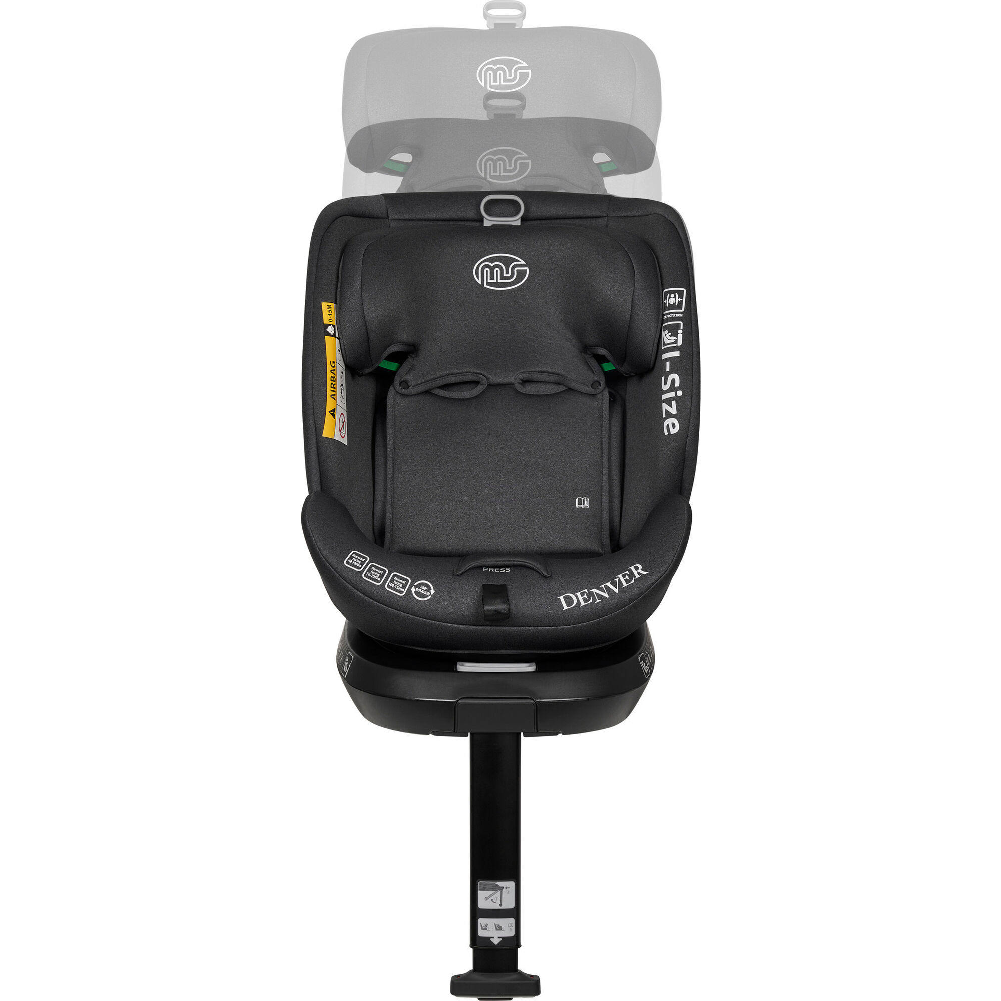 Cadeira Auto I-Size 40-150cm Isofix Rotativa Cinza Denver
