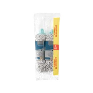 Recargas Esfregona Tiras Microfibra Brancas e Cinzas Dupla Ação Kasa